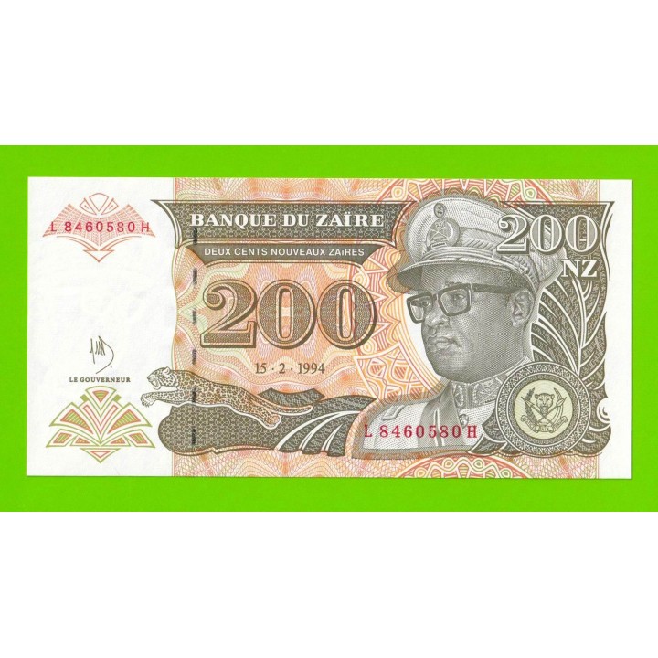 Заир - 200 новых заире - 1994 - UNC!!!