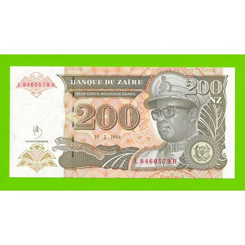 Заир - 200 новых заире - 1994 - UNC!!!