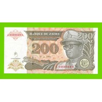 Заир - 200 новых заире - 1994 - UNC!!!