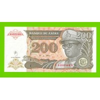 Заир - 200 новых заире - 1994 - UNC!!!