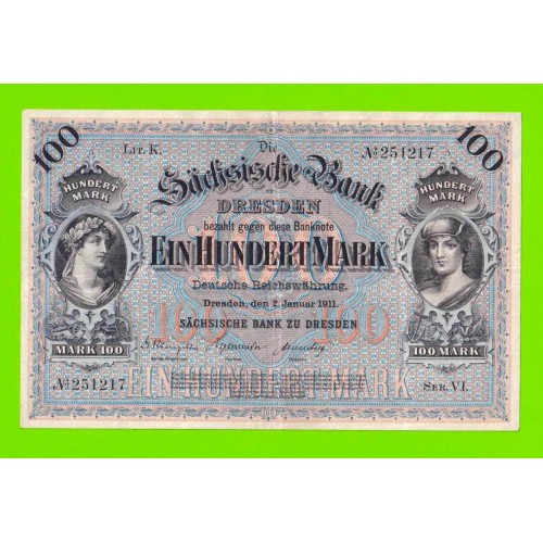 Германия, Дрезден - 100 марок - 1911