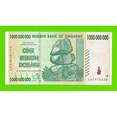 Зимбабве - 1000000000 / 1 миллиард долларов - 2008 (AA)