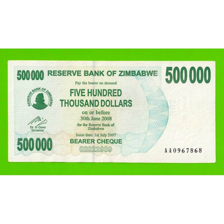 Зимбабве - 500000 долларов - 2007 (AA)