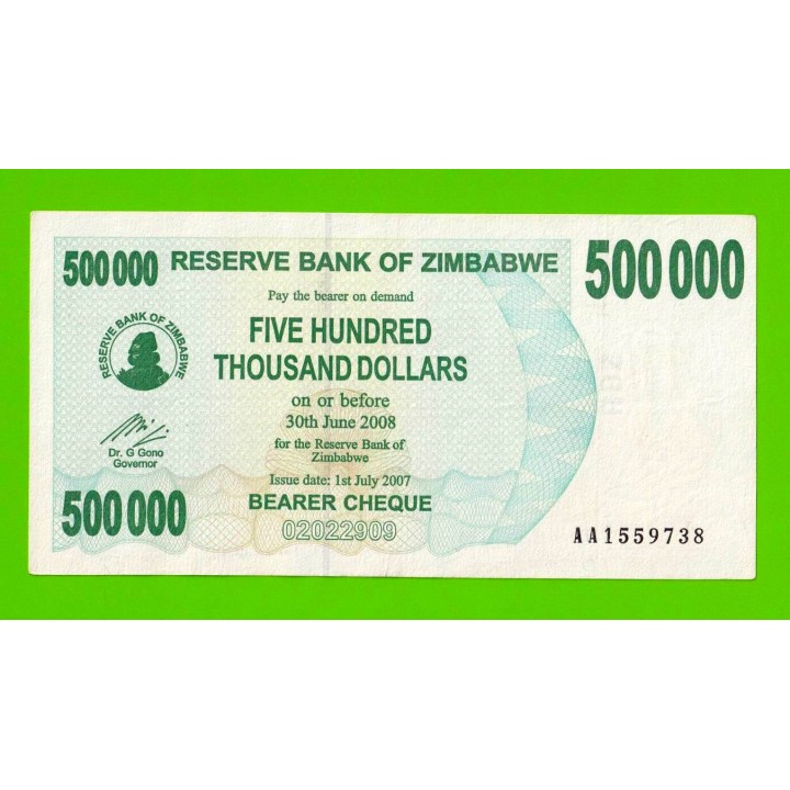 Зимбабве - 500000 долларов - 2007 (AA)