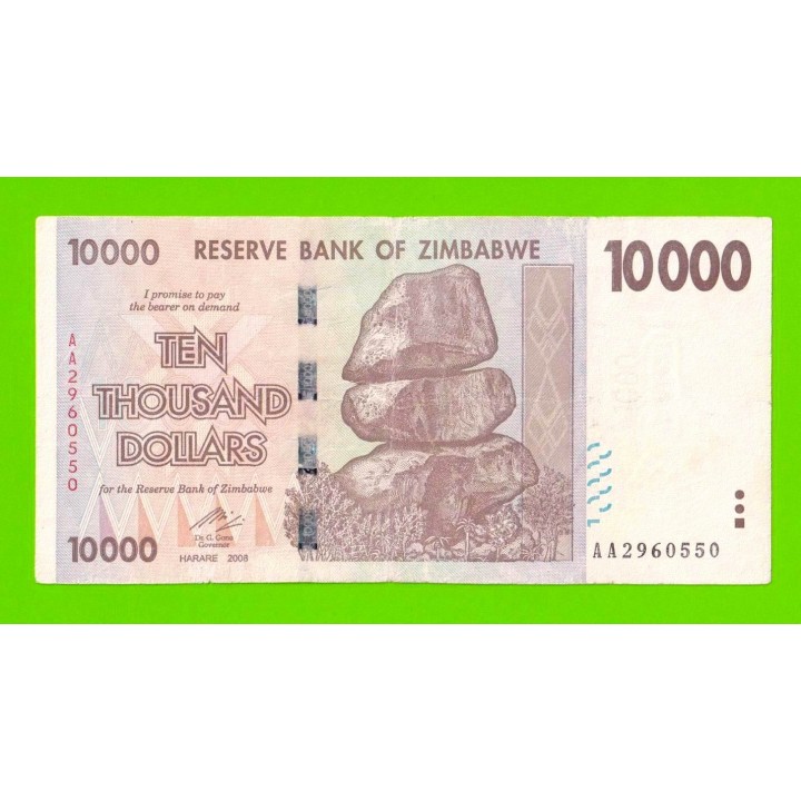 Зимбабве - 10000 долларов - 2008 (AA)