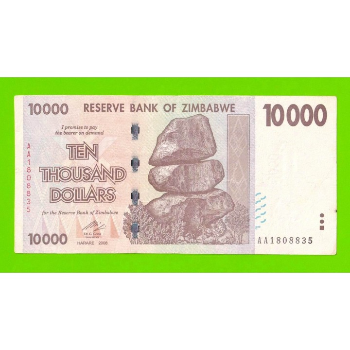 Зимбабве - 10000 долларов - 2008 (AA)