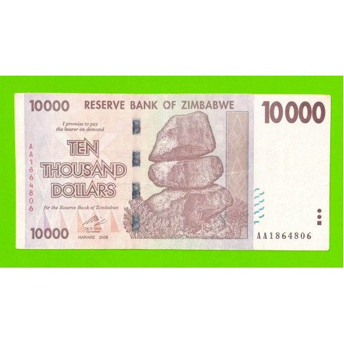 Зимбабве - 10000 долларов - 2008 (AA)