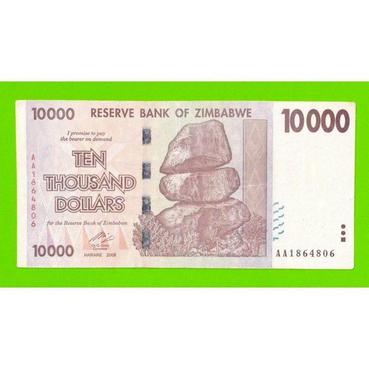 Зимбабве - 10000 долларов - 2008 (AA)