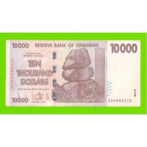 Зимбабве - 10000 долларов - 2008 (AA)