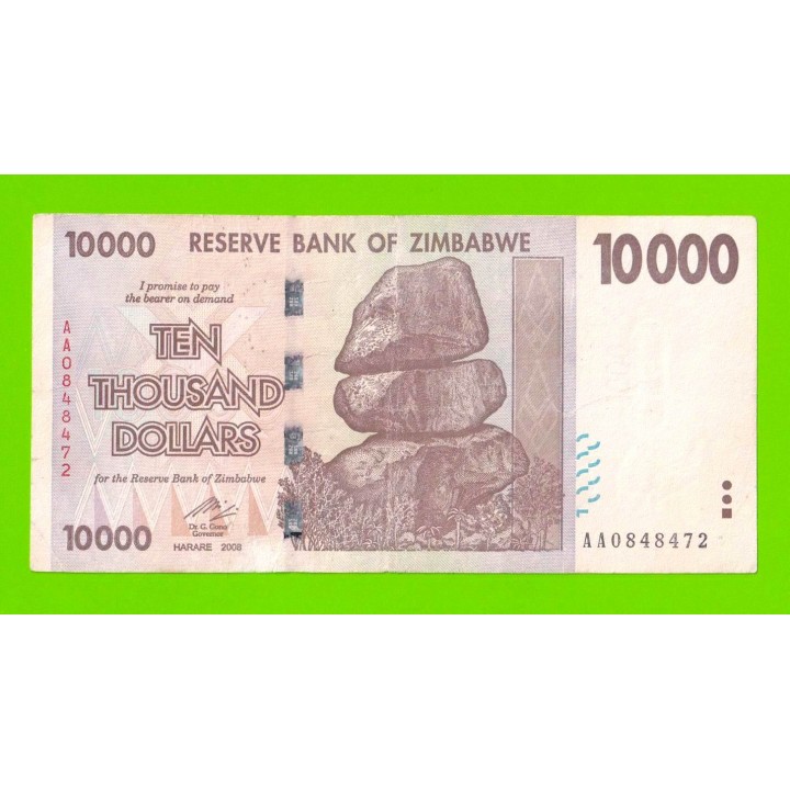 Зимбабве - 10000 долларов - 2008 (AA)