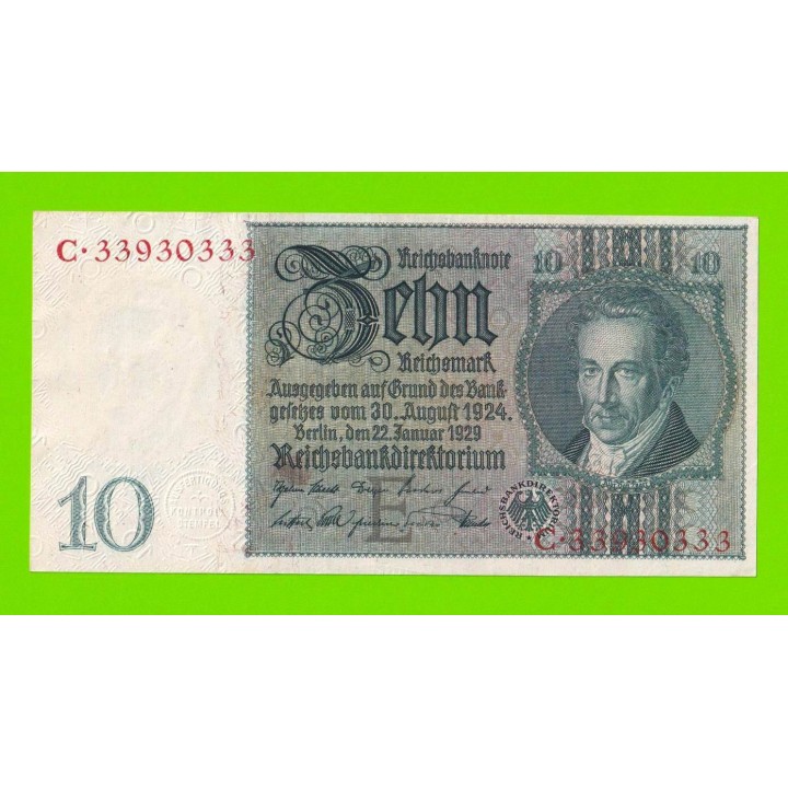 Германия - 10 марок - 1929 - XF+!!!