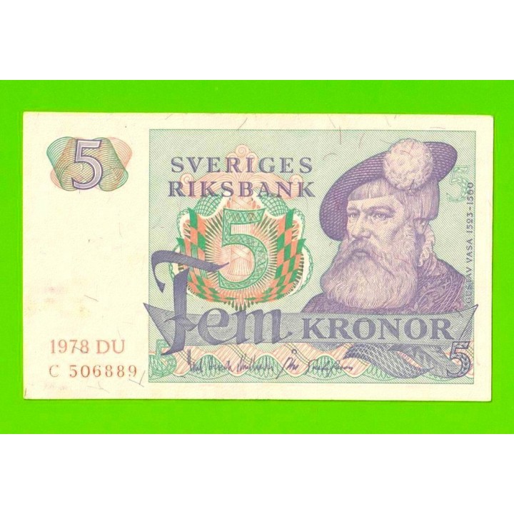 Швеция - 5 крон - 1978 - XF!!!
