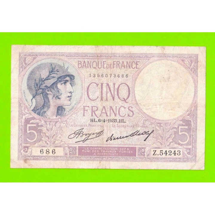 Франция - 5 франков - 1933