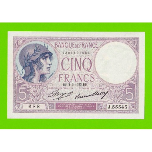 Франция - 5 франков - 1933 - XF!!!