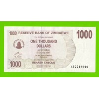Зимбабве - 1000 долларов - 2006 (AC)