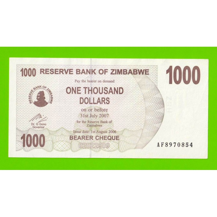 Зимбабве - 1000 долларов - 2006 (AF)