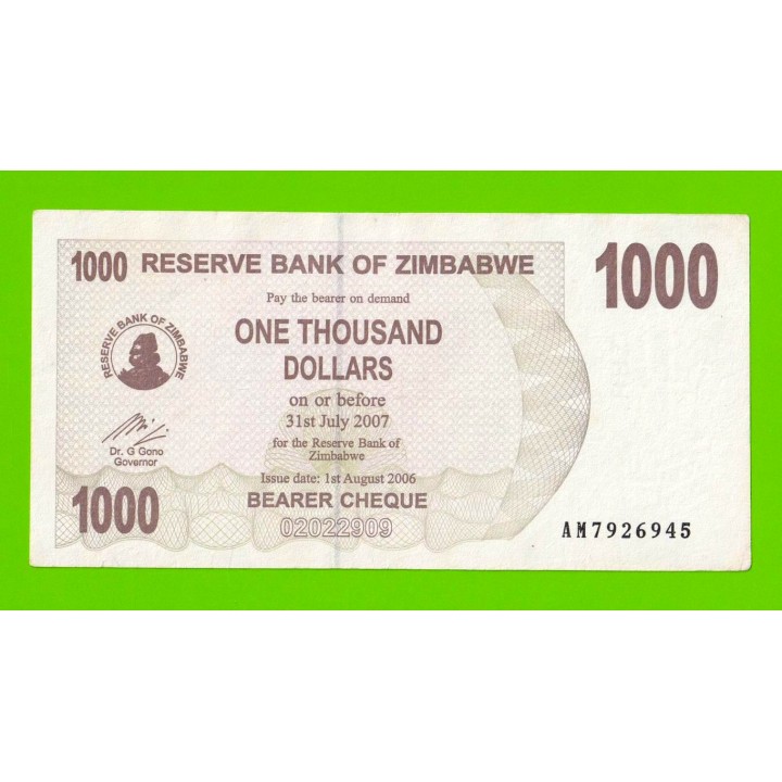 Зимбабве - 1000 долларов - 2006 (AM)