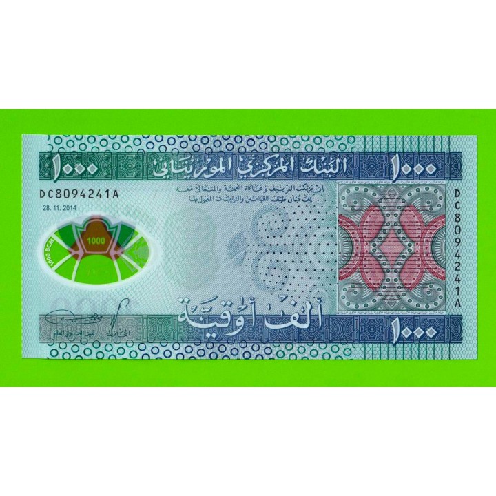 Мавритания - 1000 угий - 2014 - Полимер - UNC!!!