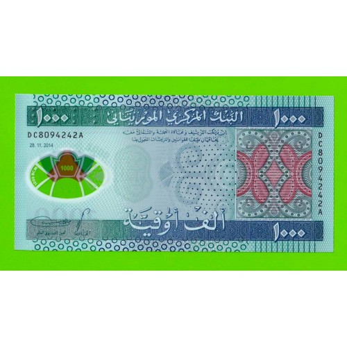 Мавритания - 1000 угий - 2014 - Полимер - UNC!!!