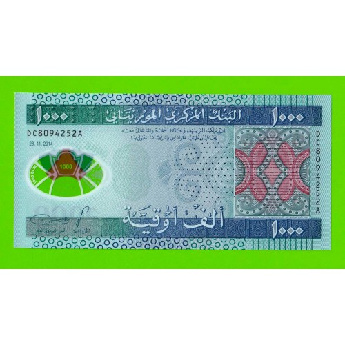 Мавритания - 1000 угий - 2014 - Полимер - UNC!!!