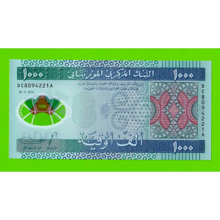 Мавритания - 1000 угий - 2014 - Полимер - UNC!!!