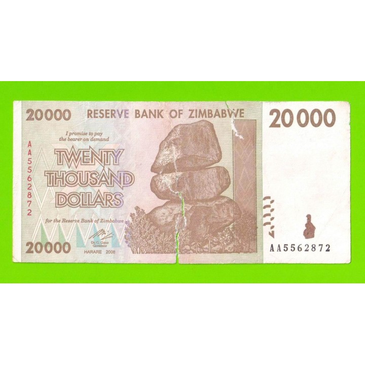 Зимбабве - 20000 долларов - 2008 (AA)