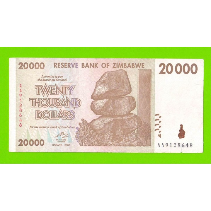 Зимбабве - 20000 долларов - 2008 (AA)