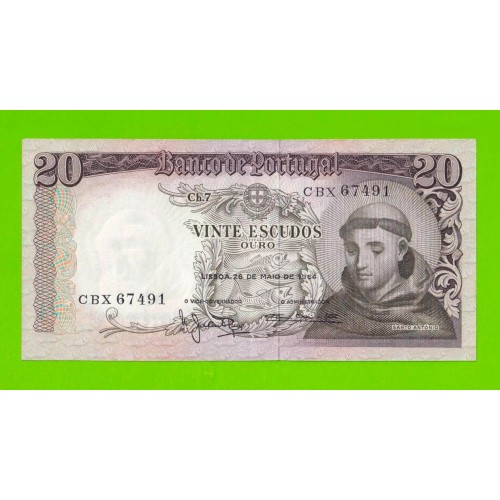 Португалия - 20 эскудо - 1964 - XF+++!!!