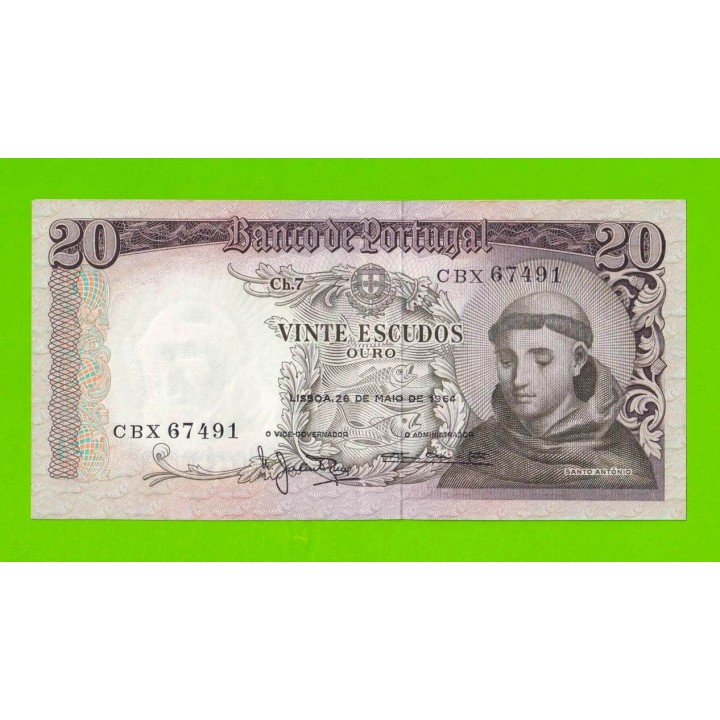 Португалия - 20 эскудо - 1964 - XF+++!!!