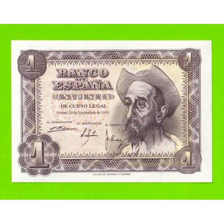 Испания - 1 песета - 1951 (серия F) - aUNC!!!