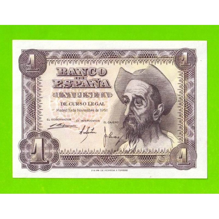 Испания - 1 песета - 1951 (серия F) - aUNC!!!