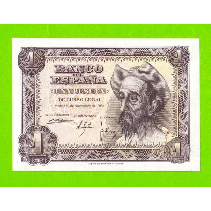 Испания - 1 песета - 1951 (серия F) - aUNC!!!