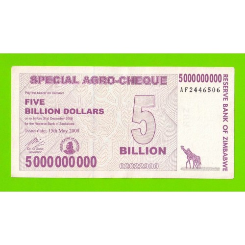 Зимбабве - 5000000000 / 5 миллиардов долларов - 2008 (AF)