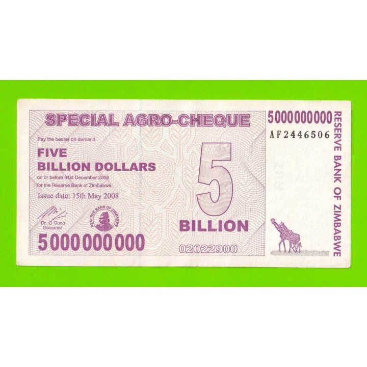 Зимбабве - 5000000000 / 5 миллиардов долларов - 2008 (AF)