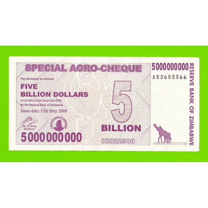 Зимбабве - 5000000000 / 5 миллиардов долларов - 2008 (AB)