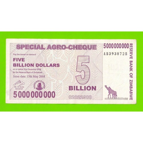 Зимбабве - 5000000000 / 5 миллиардов долларов - 2008 (AB)