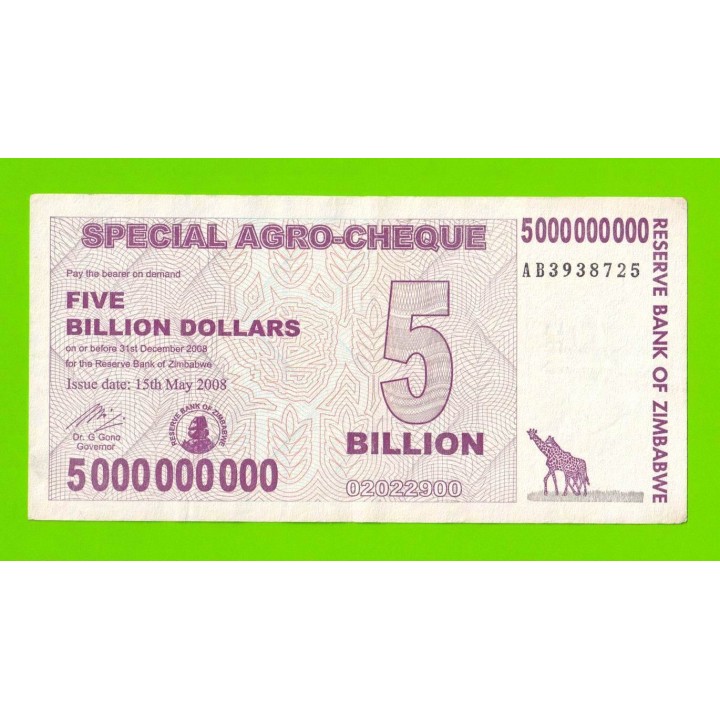 Зимбабве - 5000000000 / 5 миллиардов долларов - 2008 (AB)