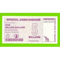 Зимбабве - 5000000000 / 5 миллиардов долларов - 2008 (AD)