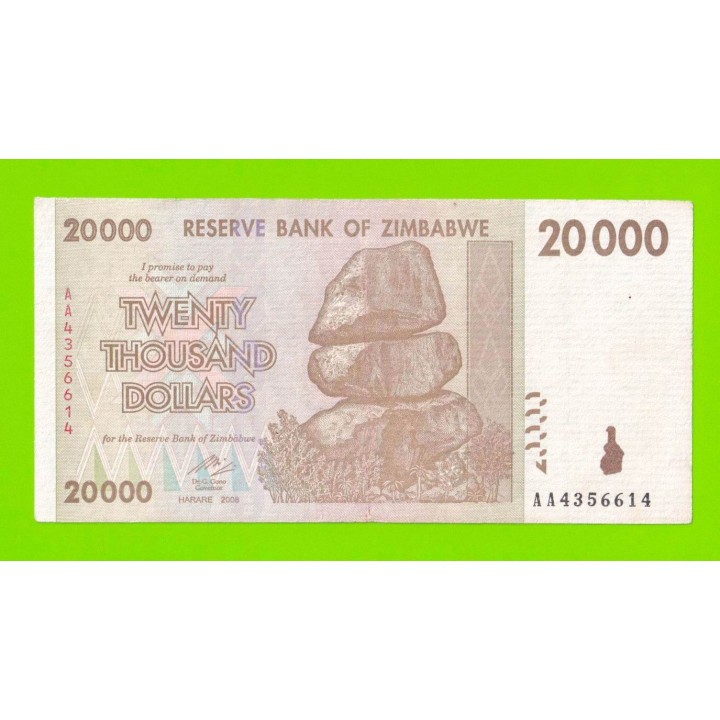 Зимбабве - 20000 долларов - 2008 (AA)
