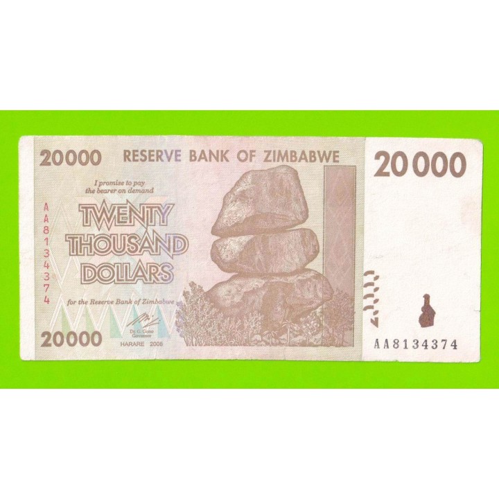 Зимбабве - 20000 долларов - 2008 (AA)