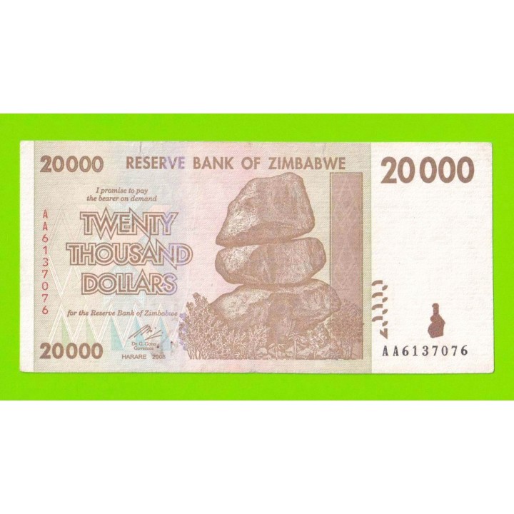 Зимбабве - 20000 долларов - 2008 (AA)