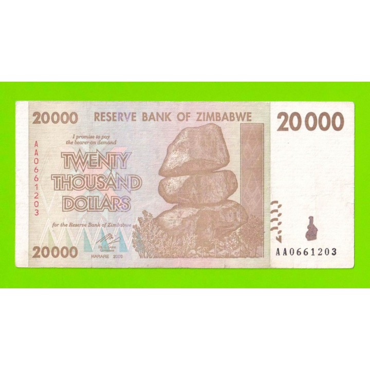 Зимбабве - 20000 долларов - 2008 (AA)