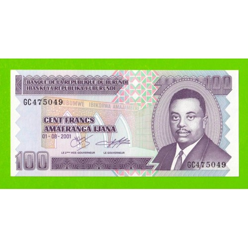 Бурунди - 100 франков - 2001 - UNC!!!