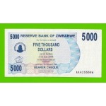 Зимбабве - 5000 долларов - 2007 (AA)