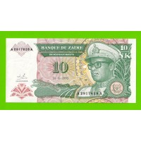 Заир - 10 новых макута - 1993 - UNC!!!
