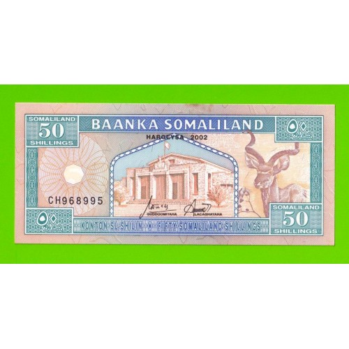 Сомалиленд - 50 шиллингов - 2002 - пятна - aUNC!!!