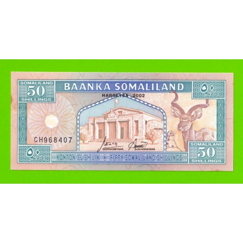 Сомалиленд - 50 шиллингов - 2002 - пятна - aUNC!!!