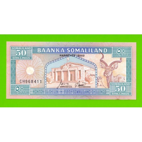 Сомалиленд - 50 шиллингов - 2002 - пятна - aUNC!!!