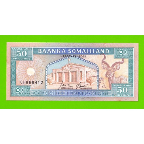 Сомалиленд - 50 шиллингов - 2002 - пятна - aUNC!!!
