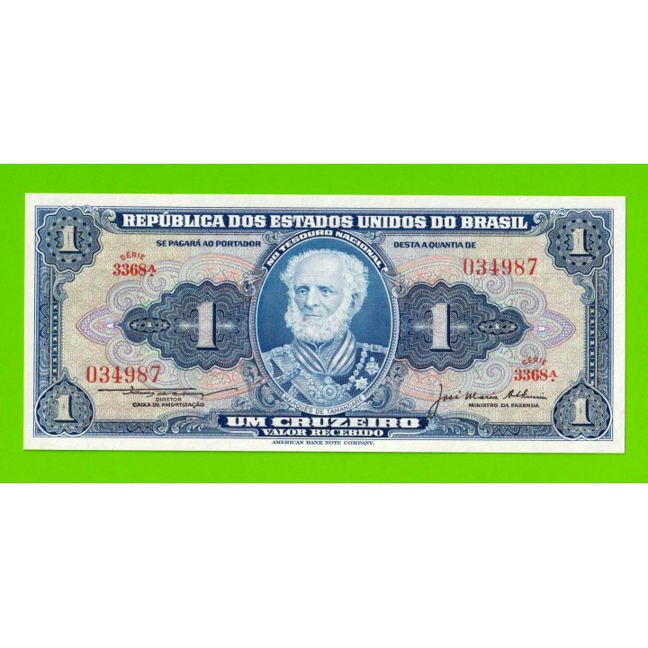 Бразилия - 1 крузейро - 1954 - UNC!!!